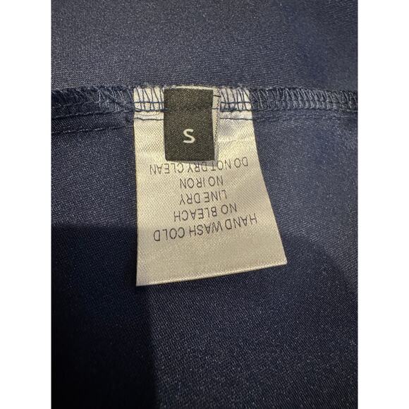 Isalis Deep Navy Satin Cowl Neck Camisole Size S - Picture 5 of 7